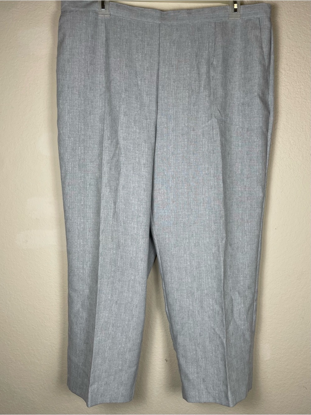 Alfred Dunner Women's Light Gray Straight Leg Pants | Size 20W | Classic Career